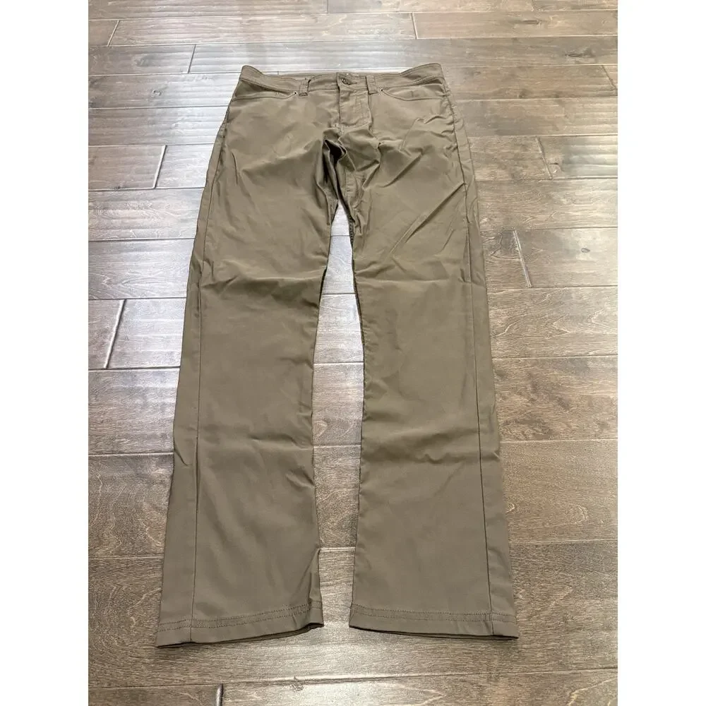 prAna Mens Brown Slim Fit 5 Pocket Straight Pants Size 33x32 Style# 1965551